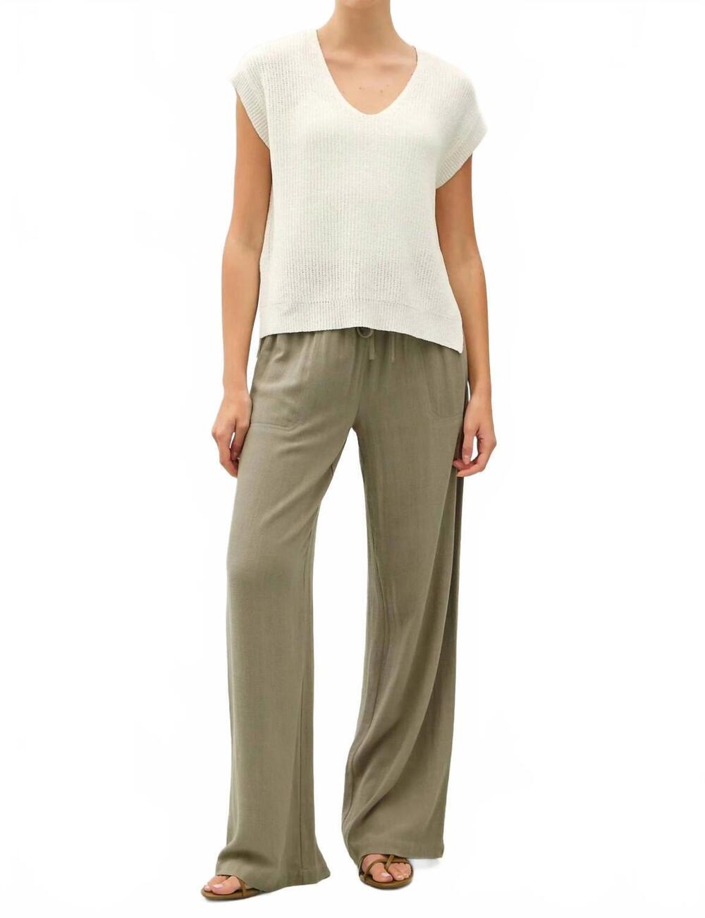 NEW BE COOL lightweight dolman sleeve v-neck sweater in off white
